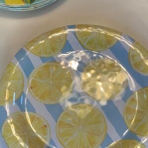 Striped Lemon Design Plate